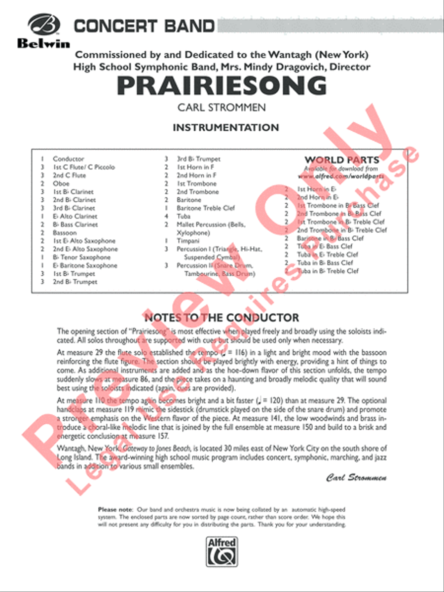 Prairiesong Concert Band scores gallery preview page 2