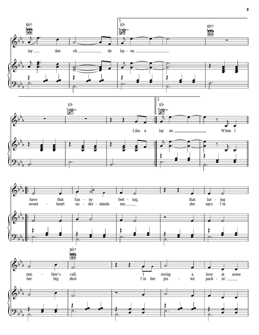Pistol Packin' Papa Piano, Vocal, Guitar scores gallery preview page 3