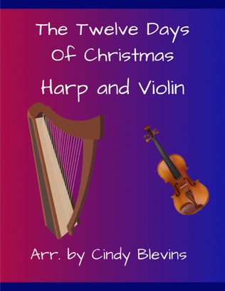 Book cover for The Twelve Days Of Christmas, for Harp and Violin