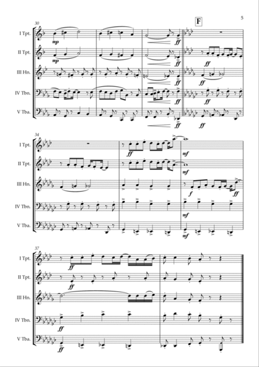 The Muppet Show Theme Brass Quintet scores gallery preview page 6