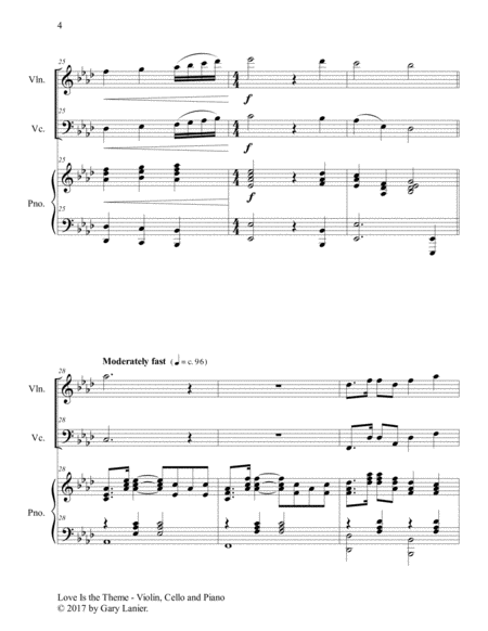 LOVE IS THE THEME (Trio – Violin, Cello & Piano with Score/Parts) image number null