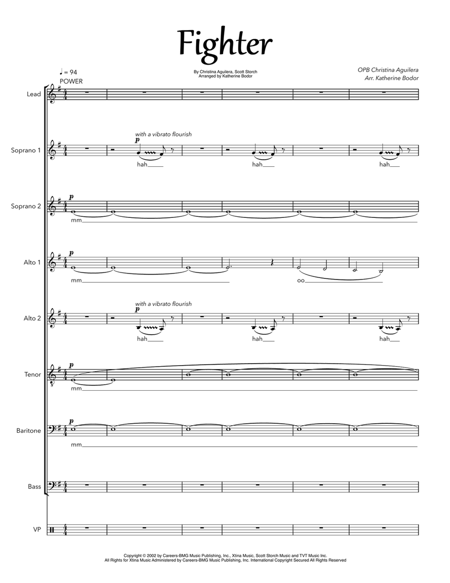 Fighter A Cappella scores gallery preview page 1