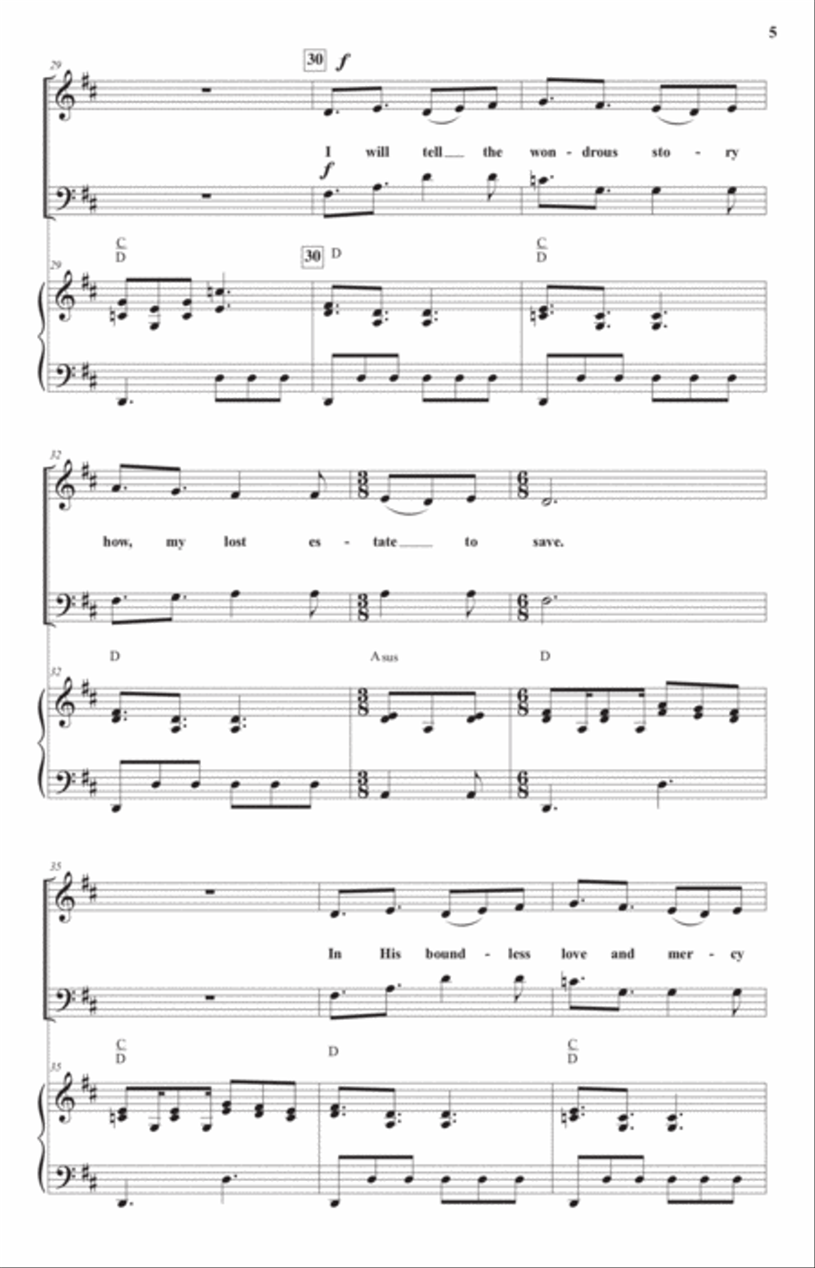 I Will Sing of My Redeemer (SATB) 4-Part scores gallery preview page 5