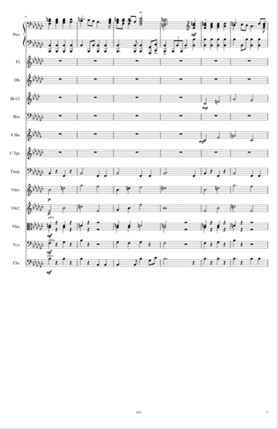 Piano Concerto # 1 - 1st movement Full Orchestra scores gallery preview page 4