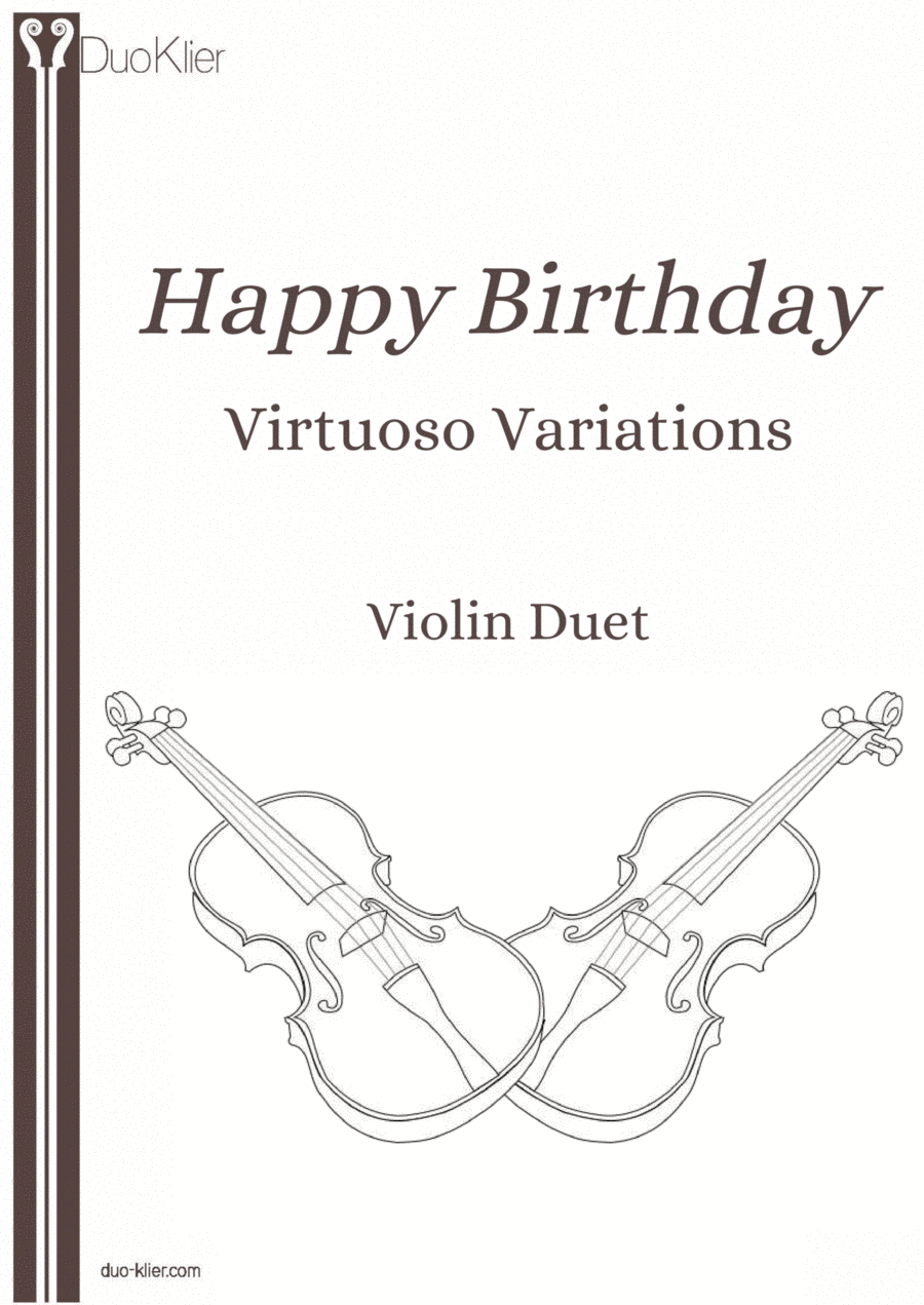 Happy Birthday Virtuoso Variations (Violin Duet) String Duet scores gallery preview page 1