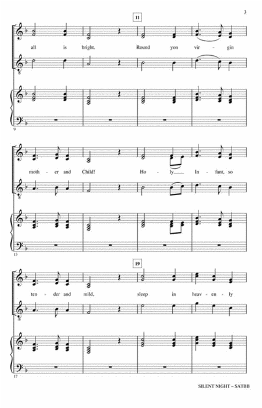 Silent Night A Cappella scores gallery preview page 3