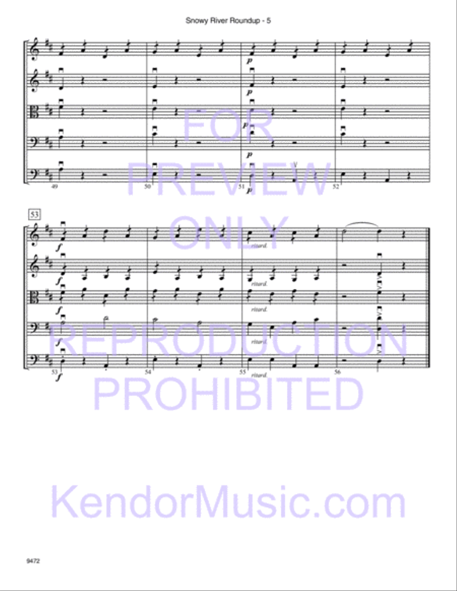 Snowy River Roundup String Orchestra scores gallery preview page 6