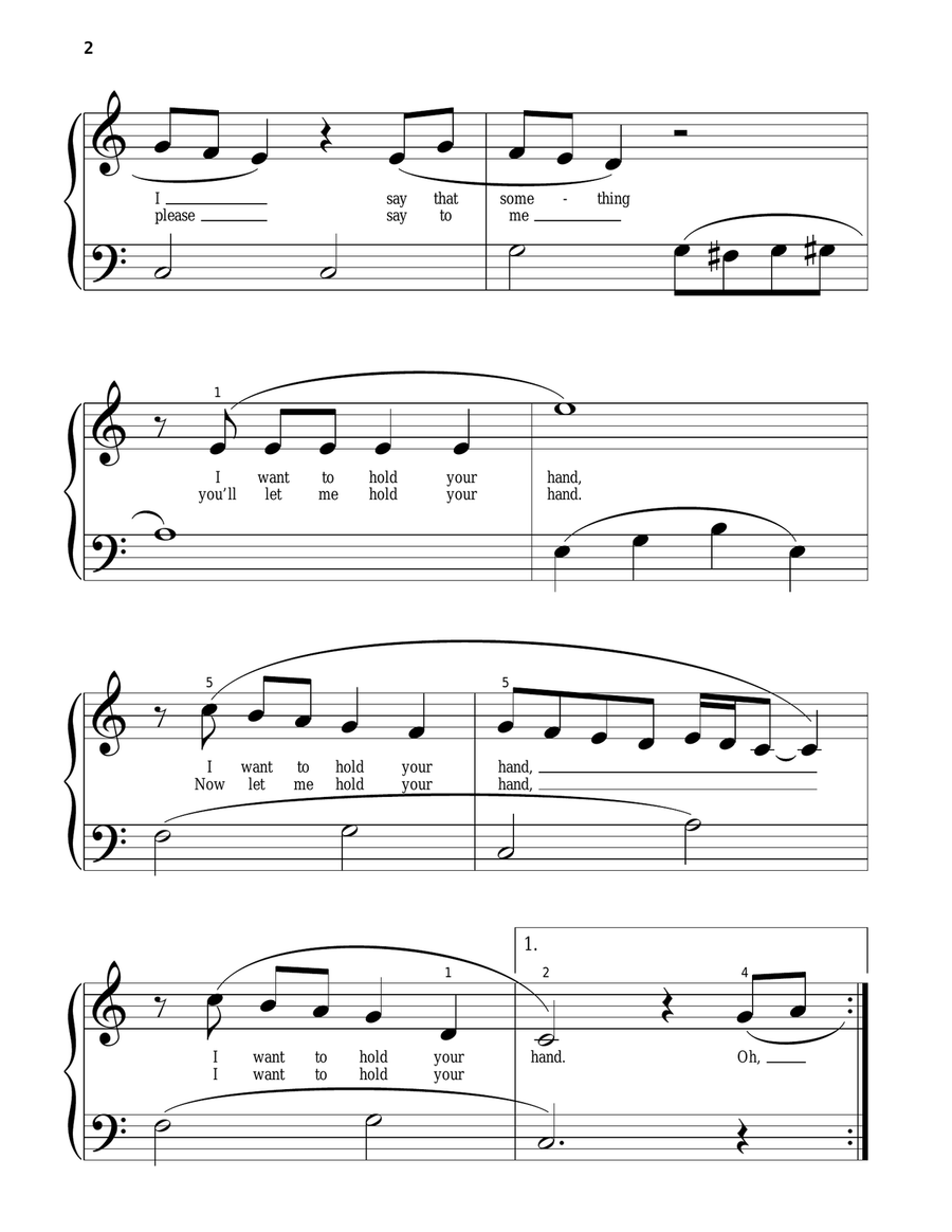 I Want To Hold Your Hand I Want To Hold Your Hand Piano Solo scores gallery preview page 2