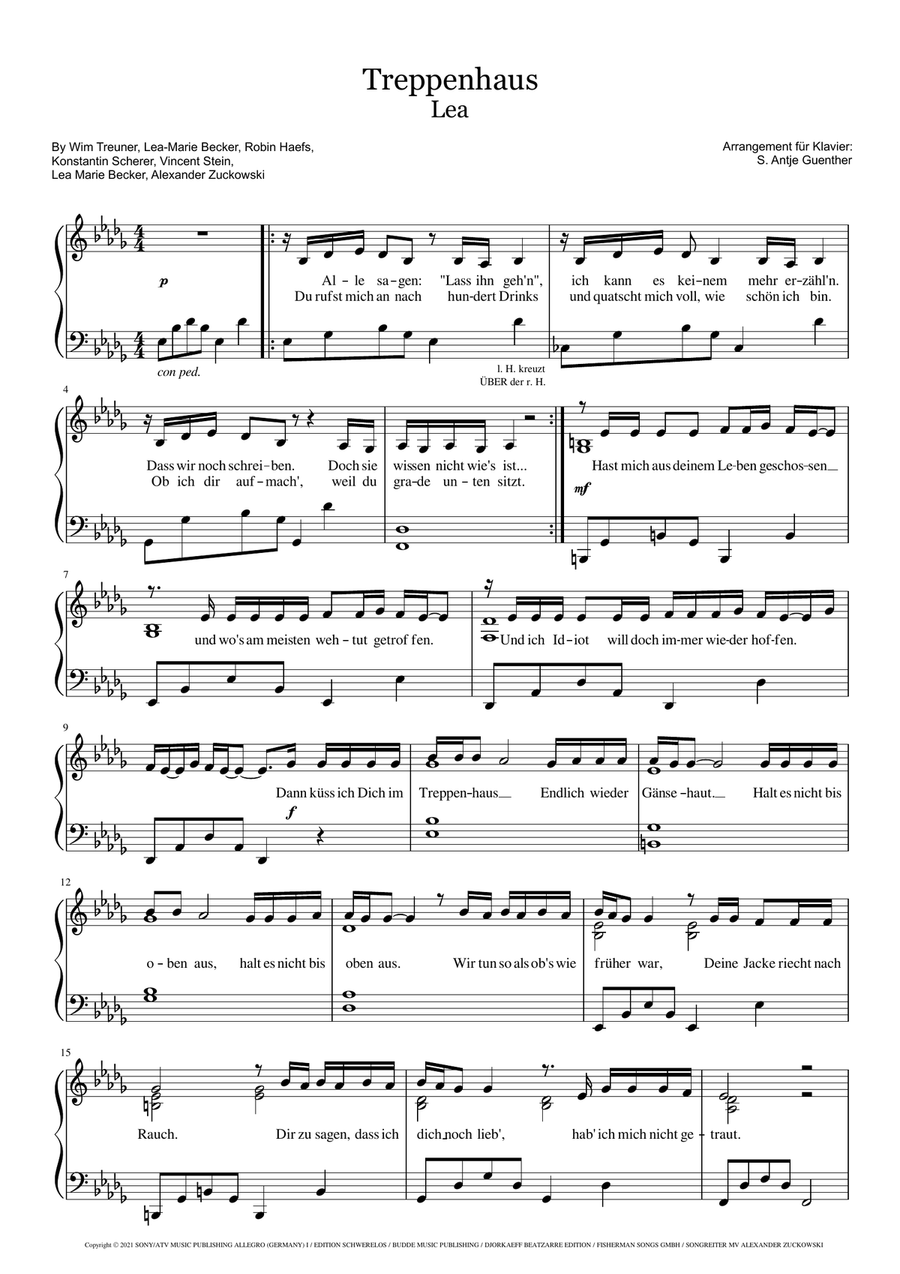 Treppenhaus Piano Solo scores gallery preview page 1