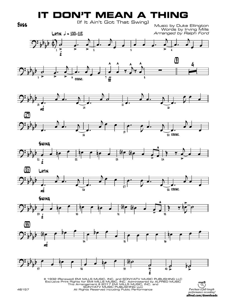 It Don't Mean a Thing (If It Ain't Got That Swing): String Bass