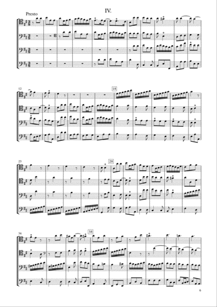 Sonata Op.34-4 for Four Violoncellos Cello Solo scores gallery preview page 6