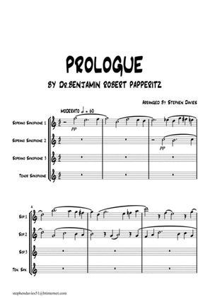 'Prologue' by Dr.Benjamin Robert Papperitz (1826-1903) for 3 Soprano Saxophones and 1 Tenor Saxophon