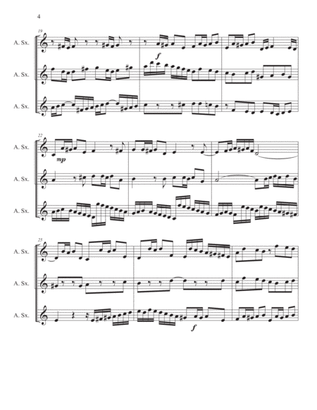 Bach Fugue in C Minor (BWV 847) for Three Part Alto Saxophone Choir image number null