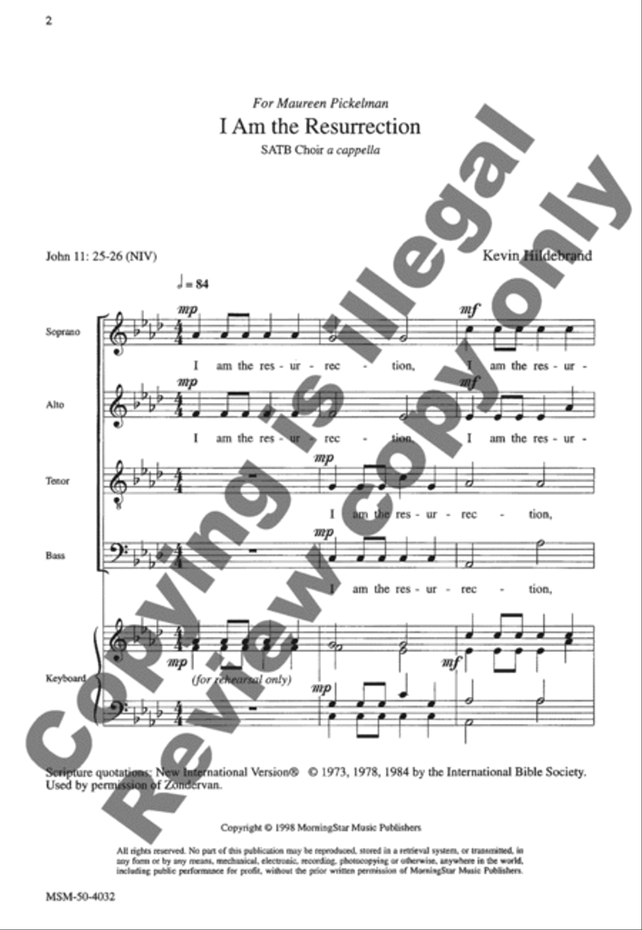 I Am the Resurrection 4-Part scores gallery preview page 2