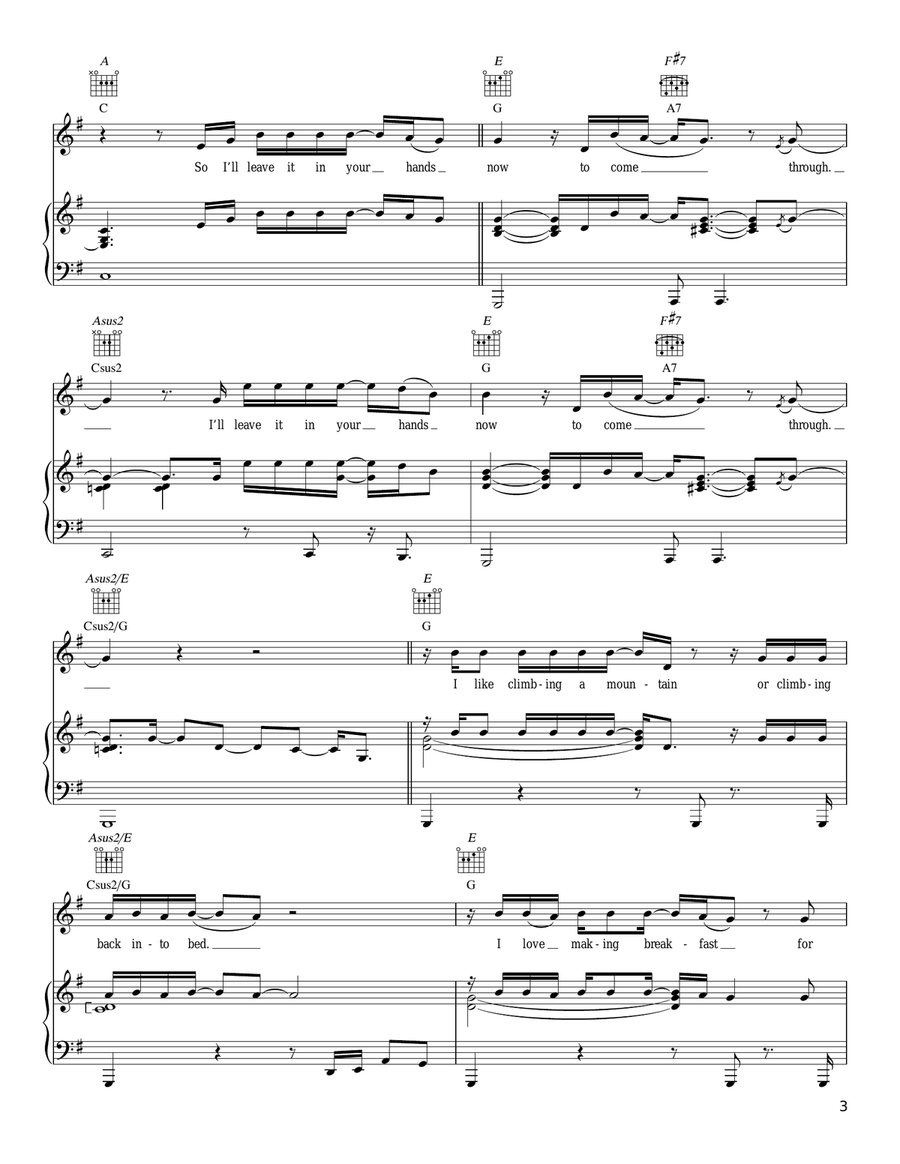 In Your Hands In Your Hands Piano, Vocal, Guitar scores gallery preview page 3
