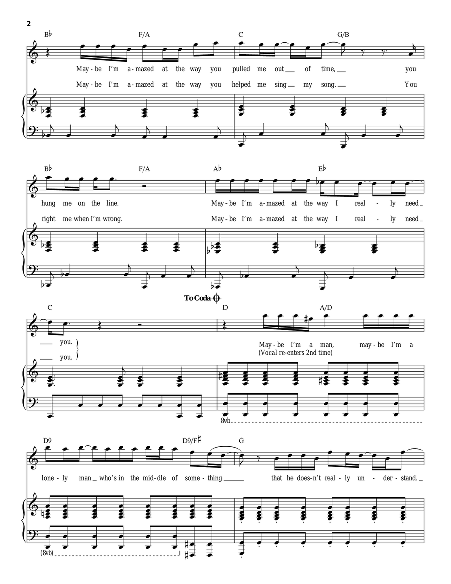 Maybe I'm Amazed Piano, Vocal scores gallery preview page 2