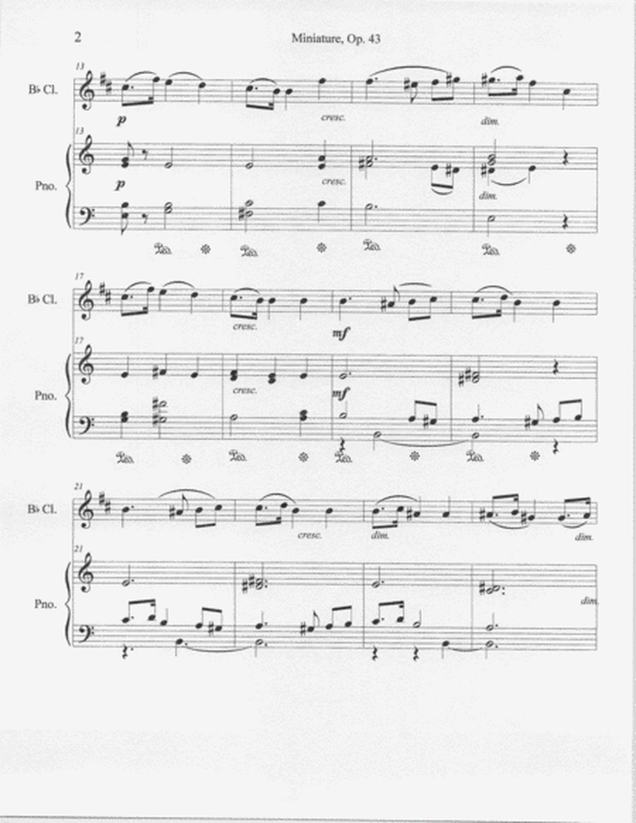 "Miniature" by Aleksandr Glazunov for Clarinet and Piano