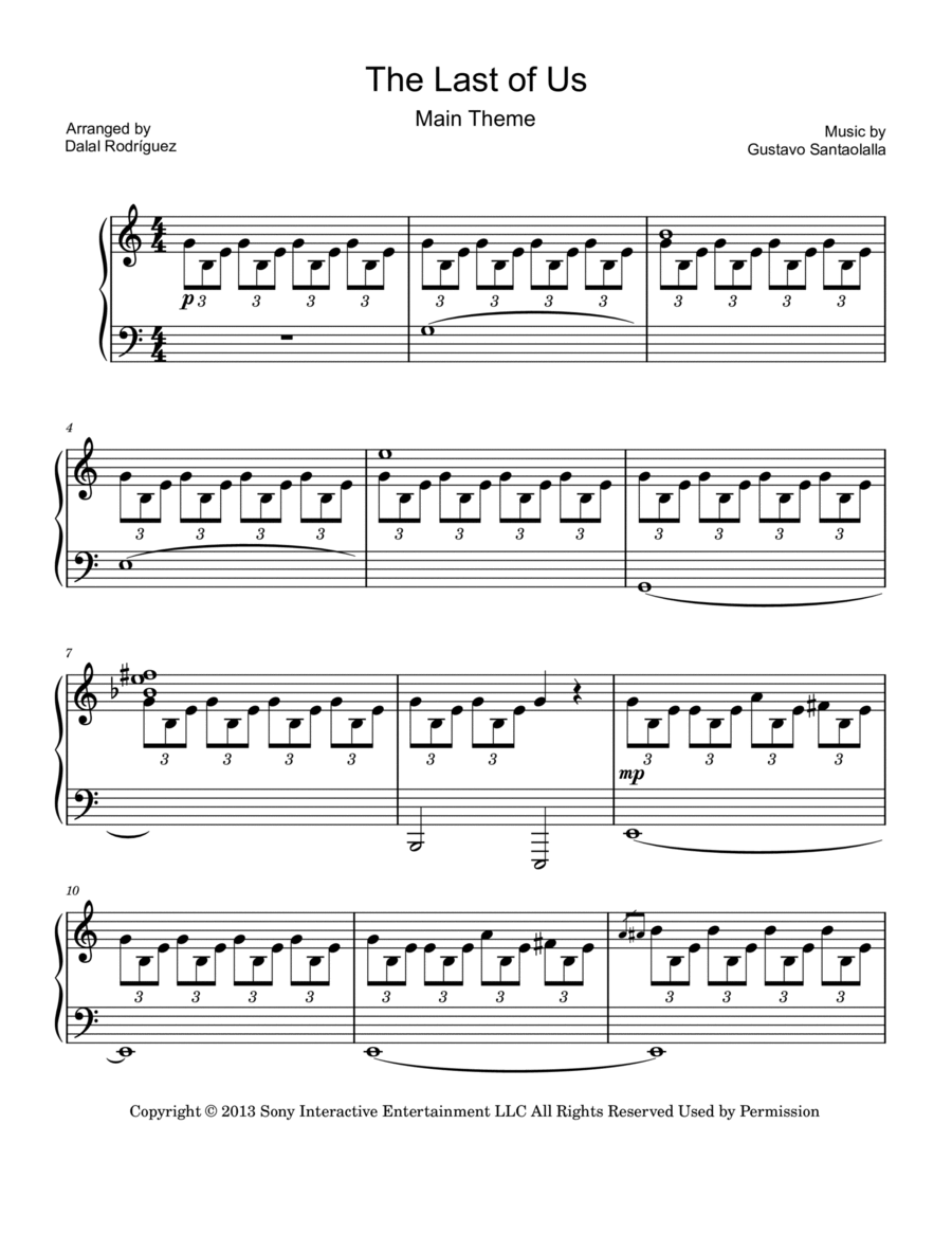 The Last Of Us Piano Solo scores gallery preview page 1