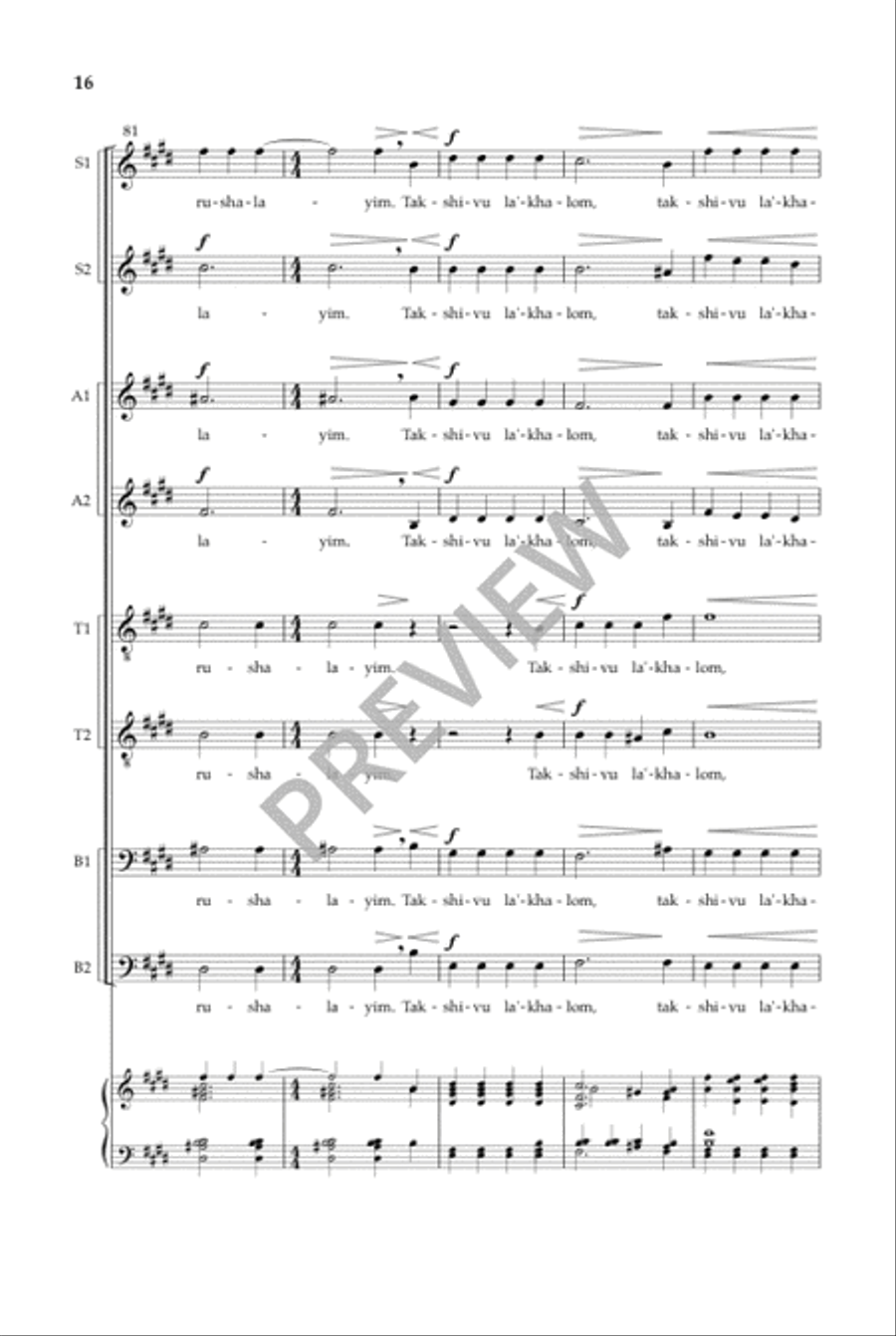 Jerusalem (SSAATTBB) SSAATTBB scores gallery preview page 17