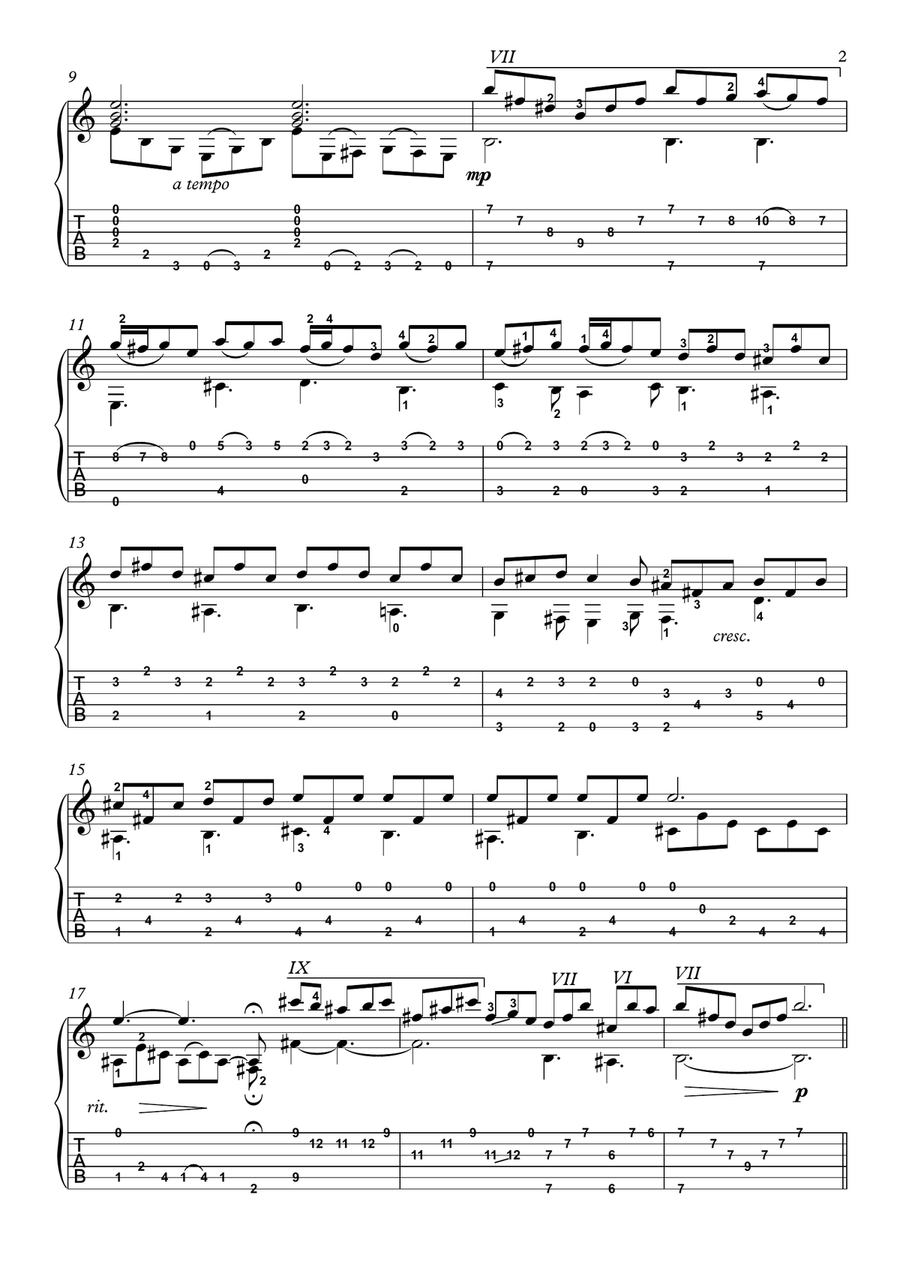 Jean Baptiste Loeillet baroque guitar Acoustic Guitar scores gallery preview page 3
