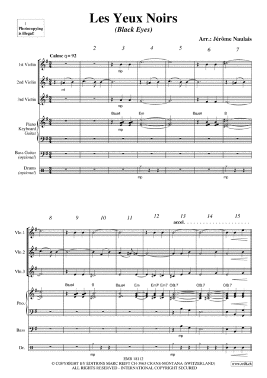 Les Yeux Noirs Violin scores gallery preview page 3