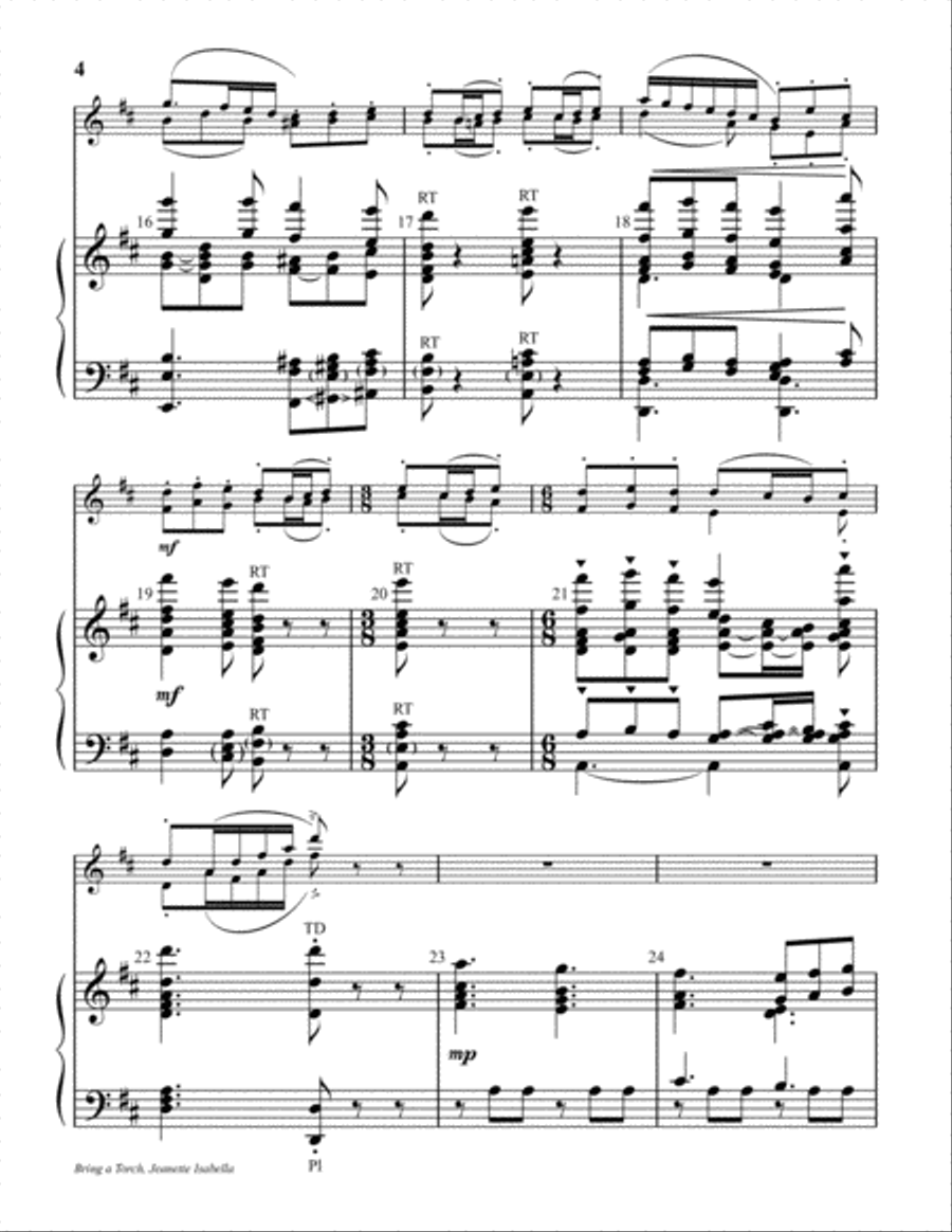 Bring a Torch, Jeanette Isabella 5-Octaves scores gallery preview page 15