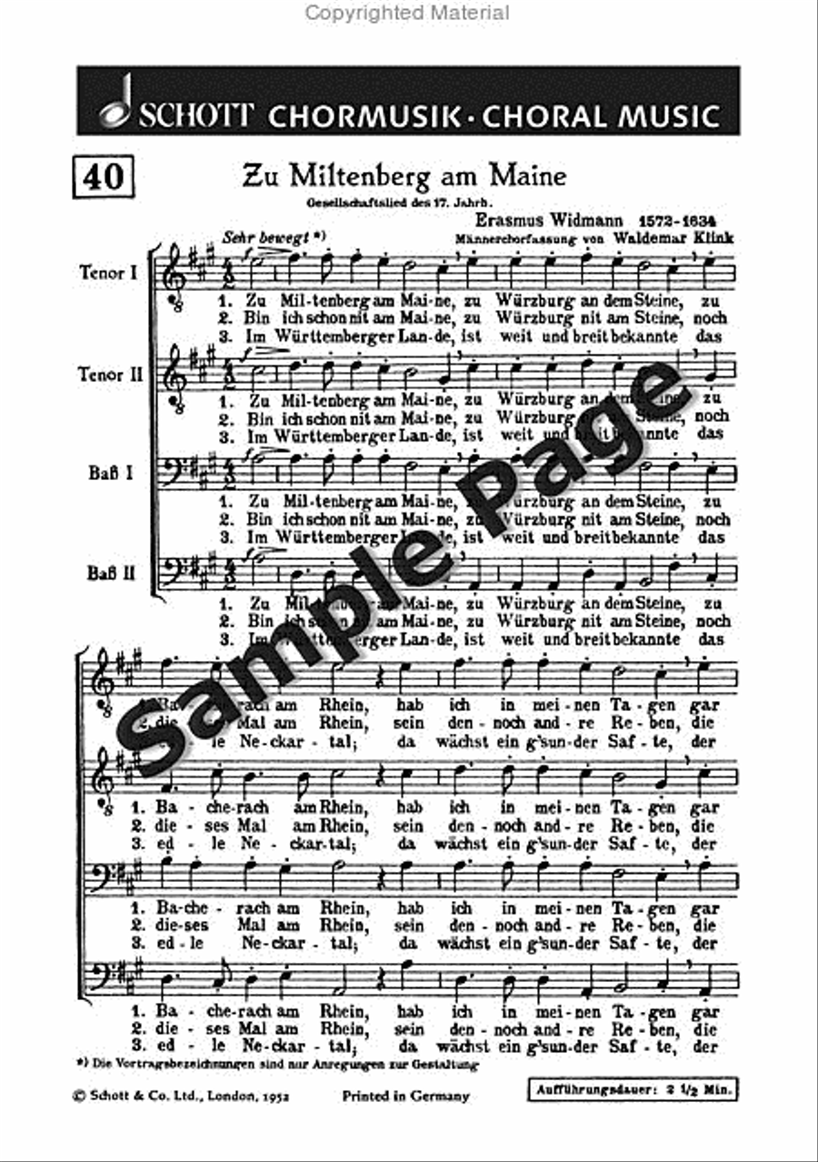 Widmann E Zu Miltenberg Am Maine TTBB scores gallery preview page 2
