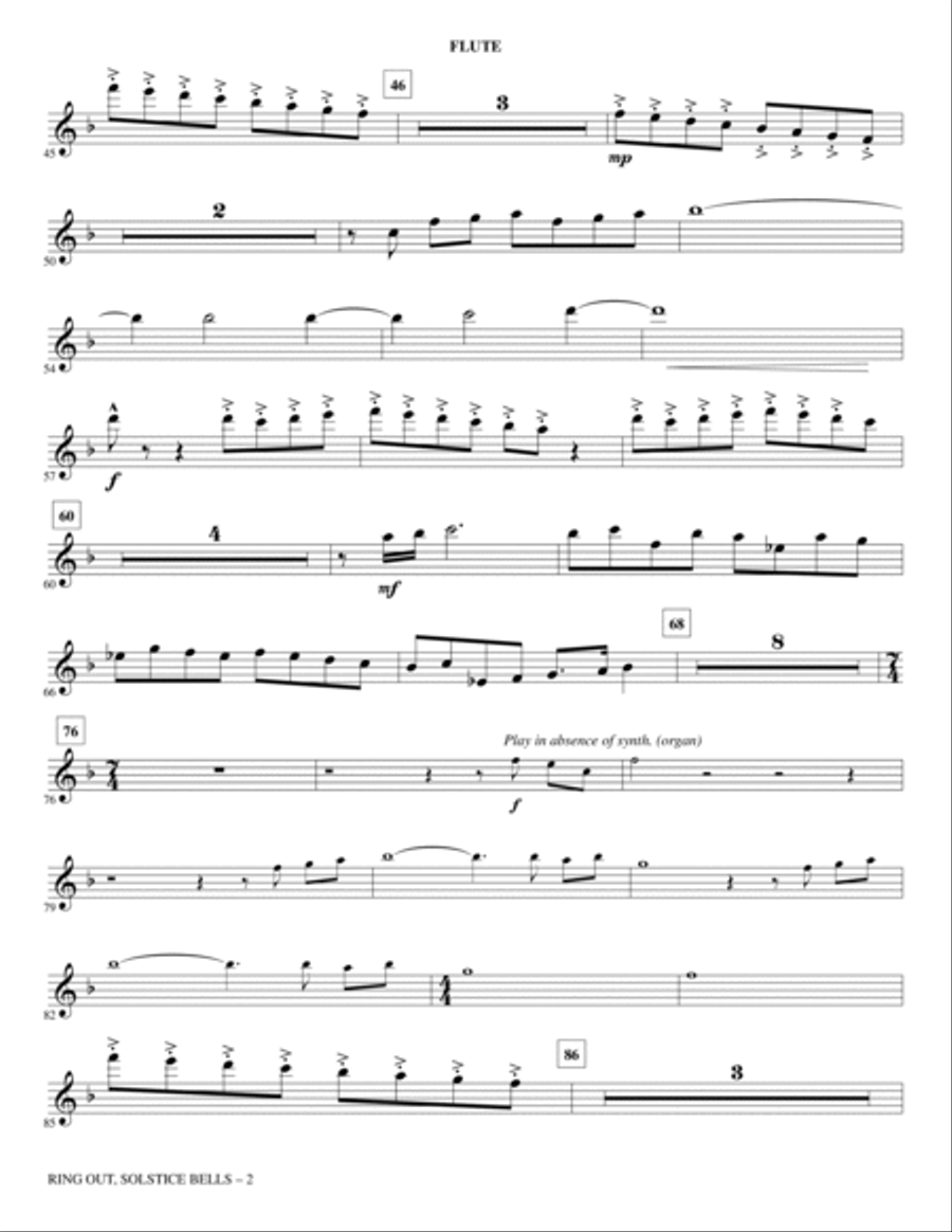 Ring Out, Solstice Bells - Flute Choir scores gallery preview page 2