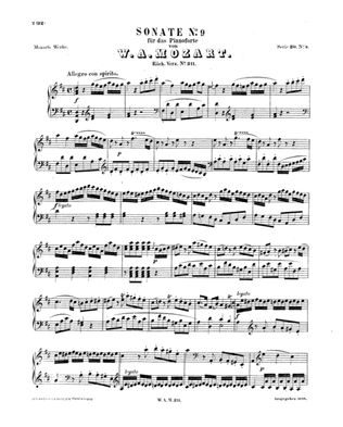 Book cover for Mozart - Piano Sonata No.9