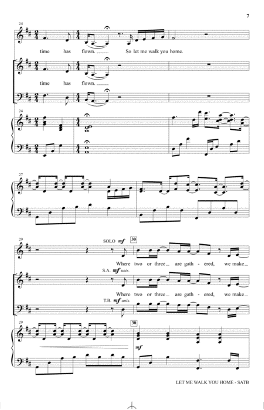 Let Me Walk You Home 4-Part scores gallery preview page 5