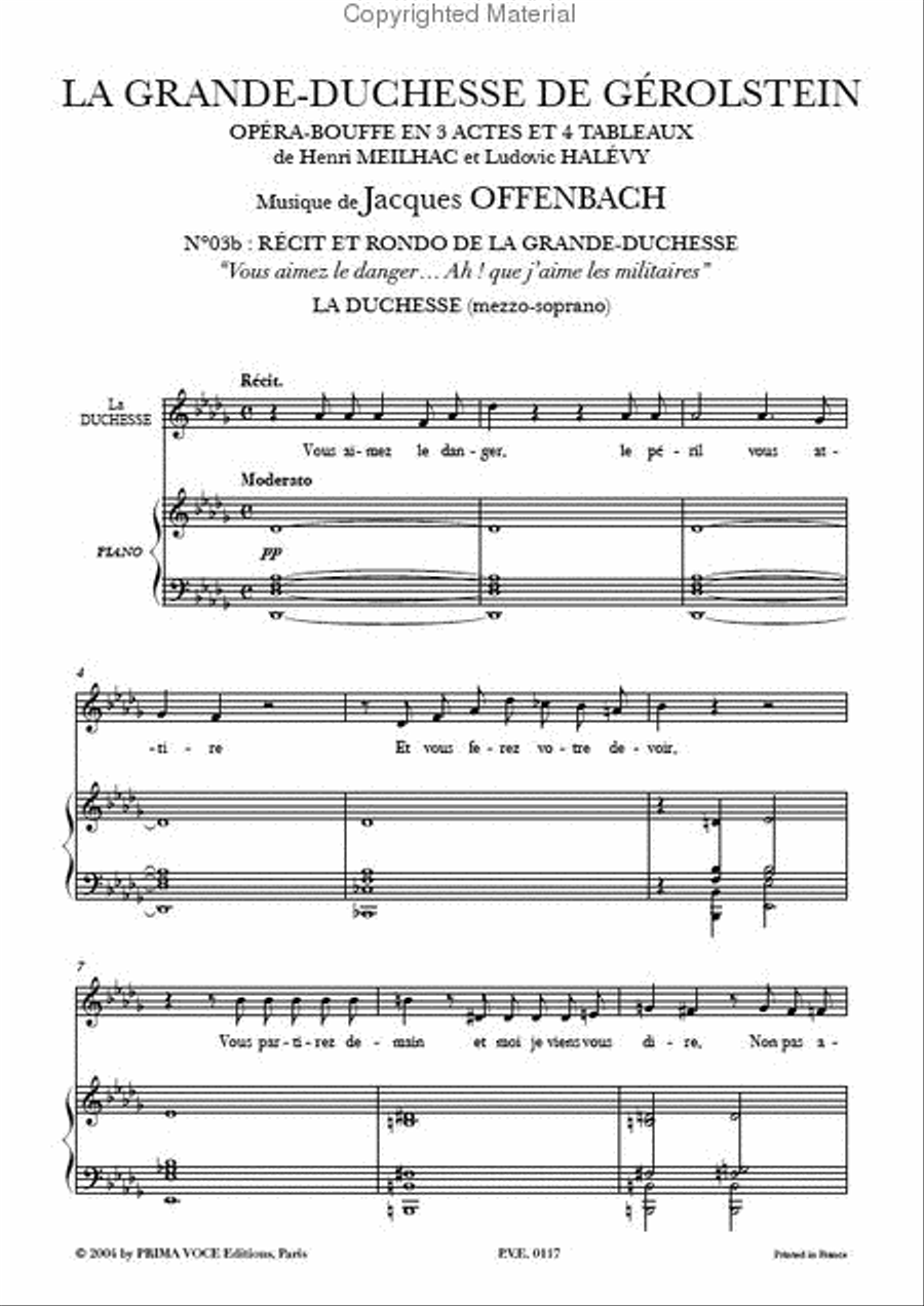 Vous aimez le danger... Ah! que j'aime les militaires from La Grande-Duchesse de Gerolstein Mezzo-Soprano Voice scores gallery preview page 2