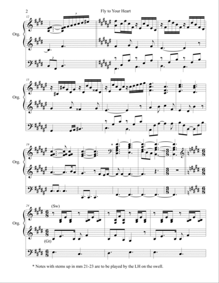 Fly To Your Heart Organ Solo scores gallery preview page 2