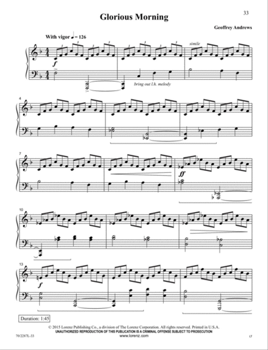 Glorious Morning! Glorious Morning! Piano Solo scores gallery preview page 13