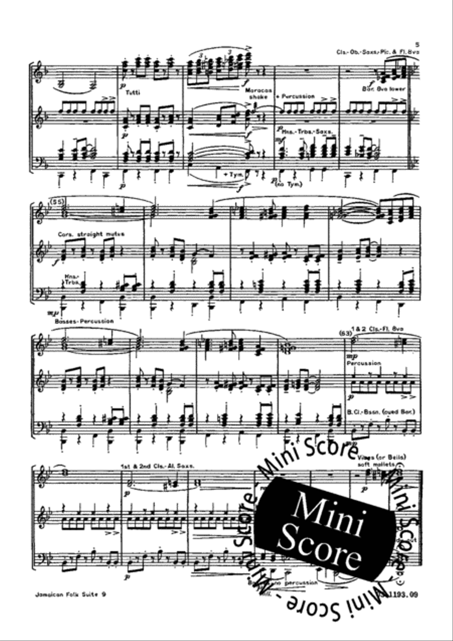 Jamaican Folk Suite Fanfare Band scores gallery preview page 9