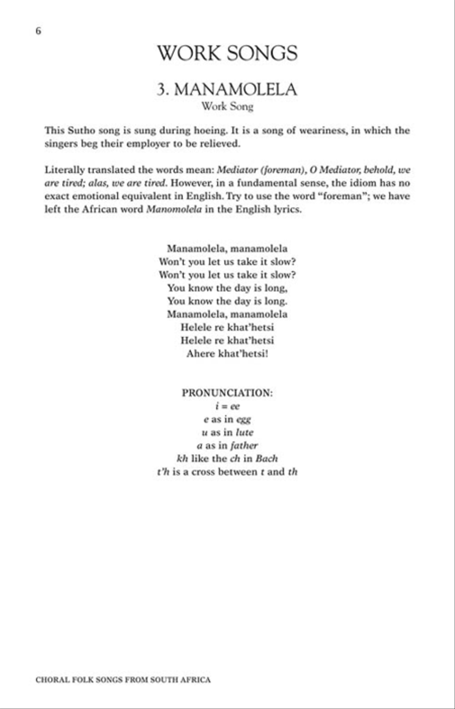 Choral Folk Songs from South Africa 4-Part scores gallery preview page 3