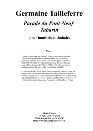 Germaine Tailleferre : Parade sur le Pont-Neuf : Tabarin for oboe and timpani