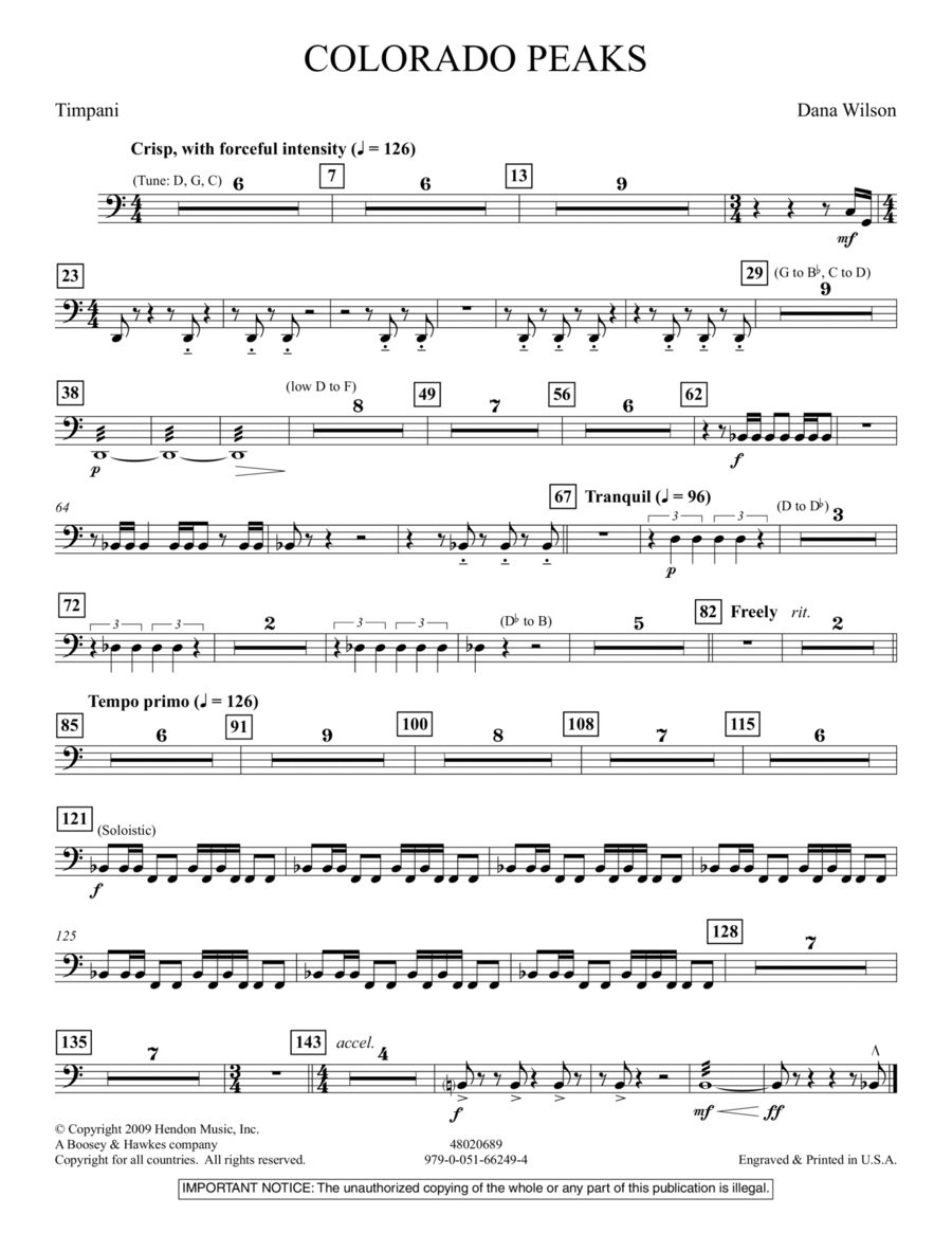 Colorado Peaks - Timpani Colorado Peaks - Timpani Concert Band scores gallery preview page 1