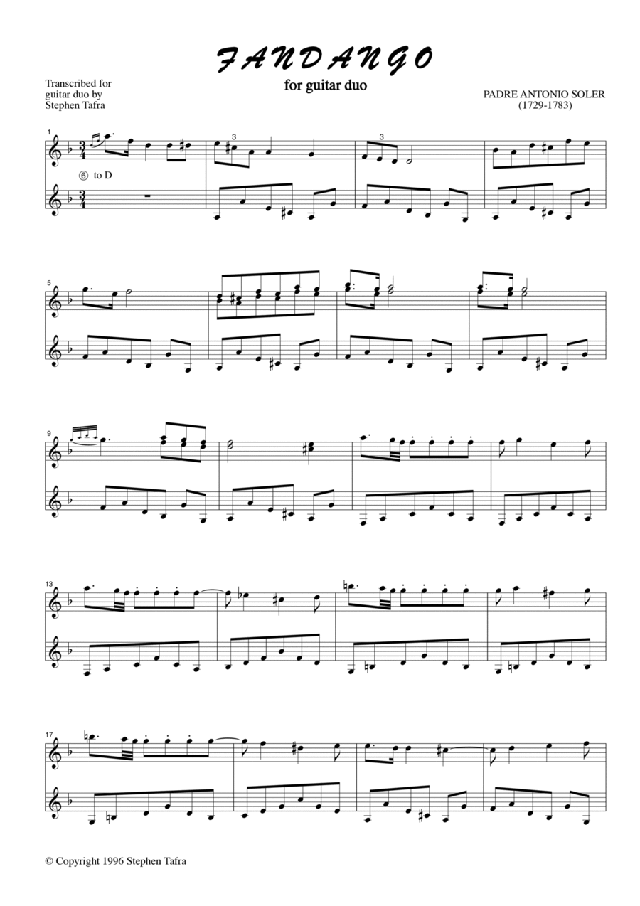 Fandango Fandango Guitar Solo scores gallery preview page 1