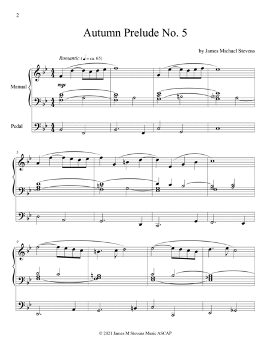 Autumn Prelude No. 5 Organ Solo scores gallery preview page 2