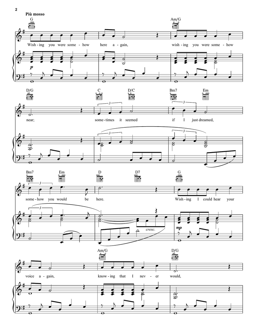 Wishing You Were Somehow Here Again (from The Phantom Of The Opera) Guitar scores gallery preview page 2