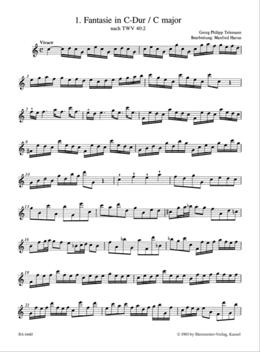 Zwolf Fantasien for Solo Recorder Alto Recorder scores gallery preview page 2