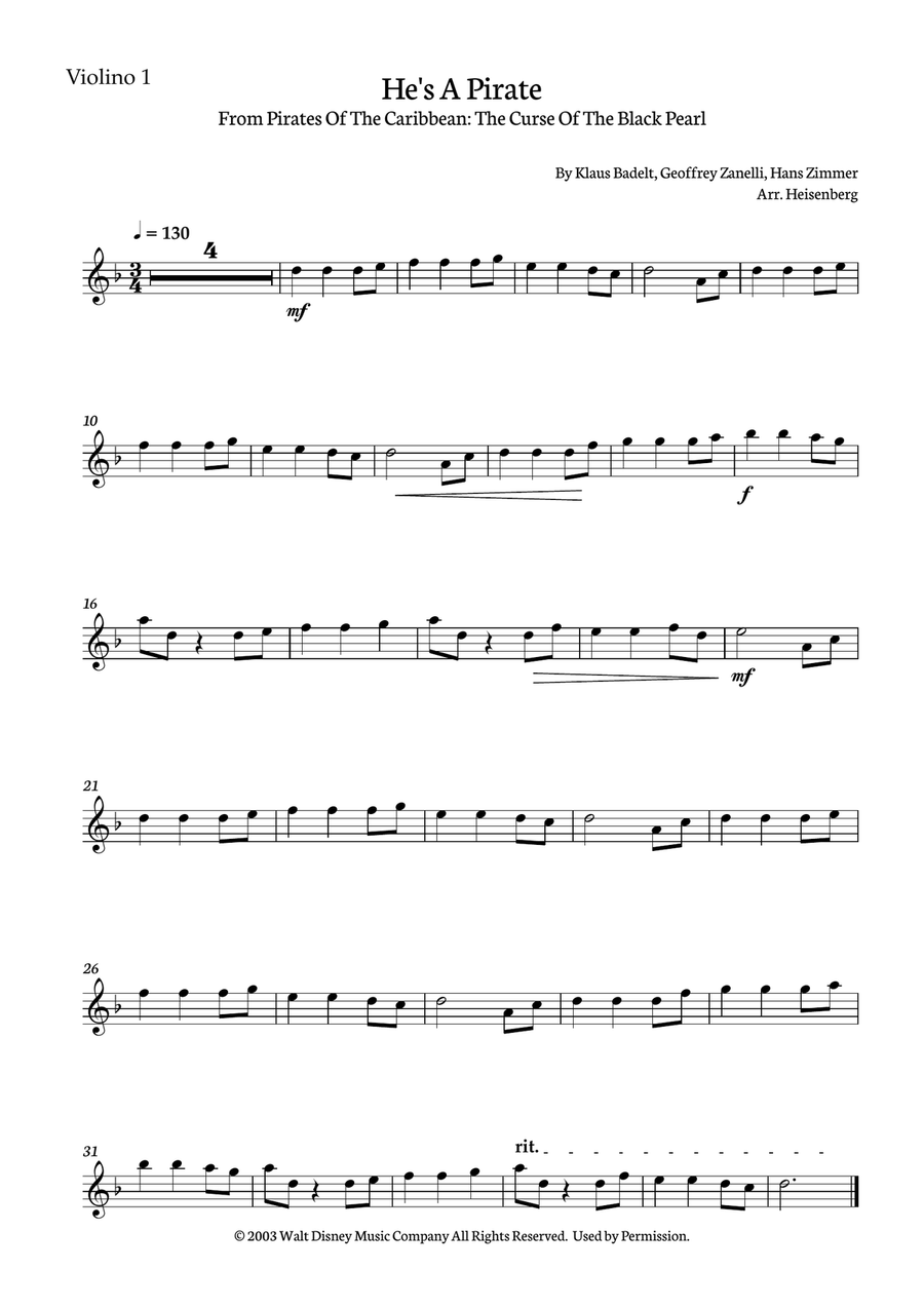 He's A Pirate He's A Pirate String Quartet scores gallery preview page 4