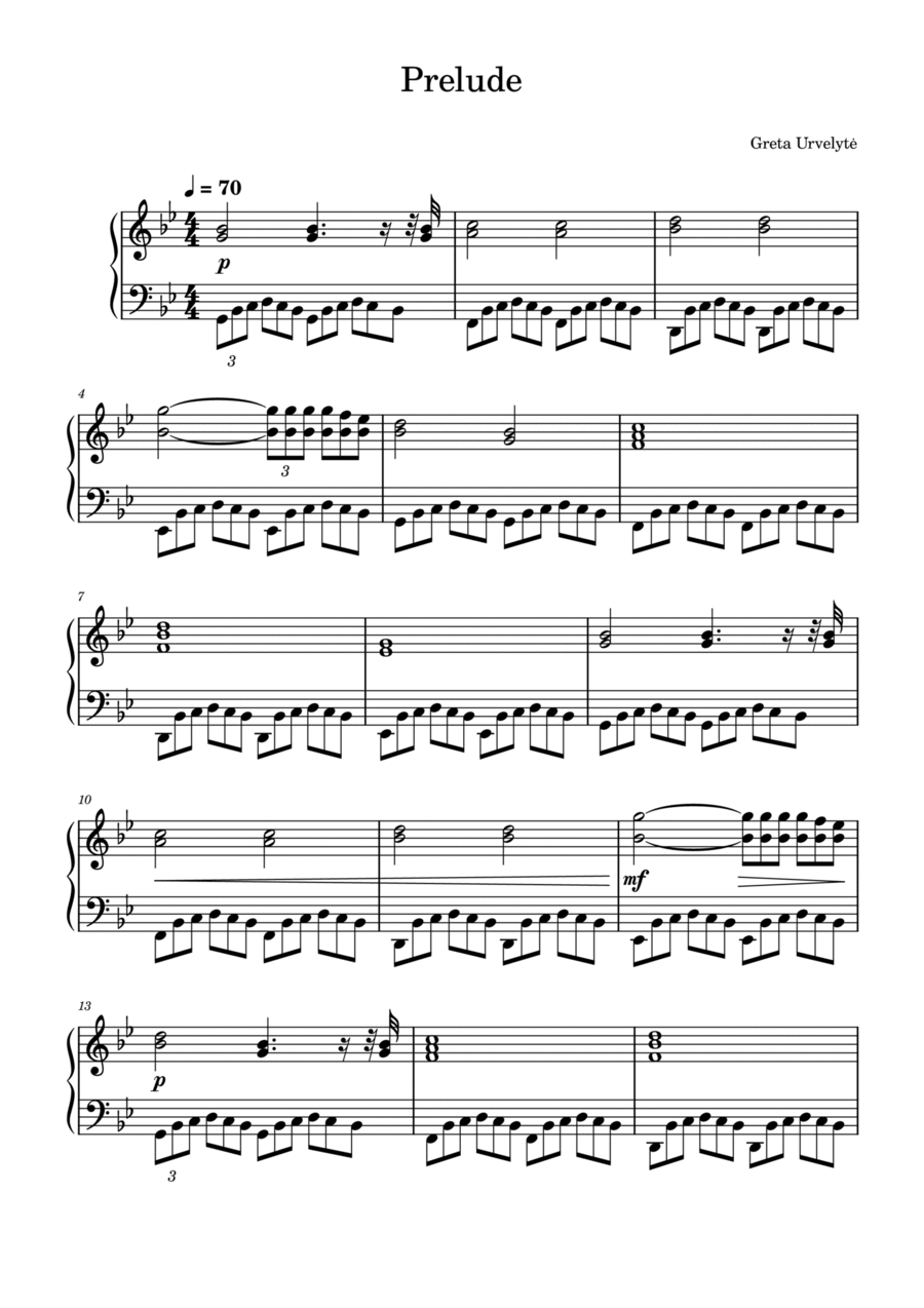 Prelude Prelude Piano Solo scores gallery preview page 1