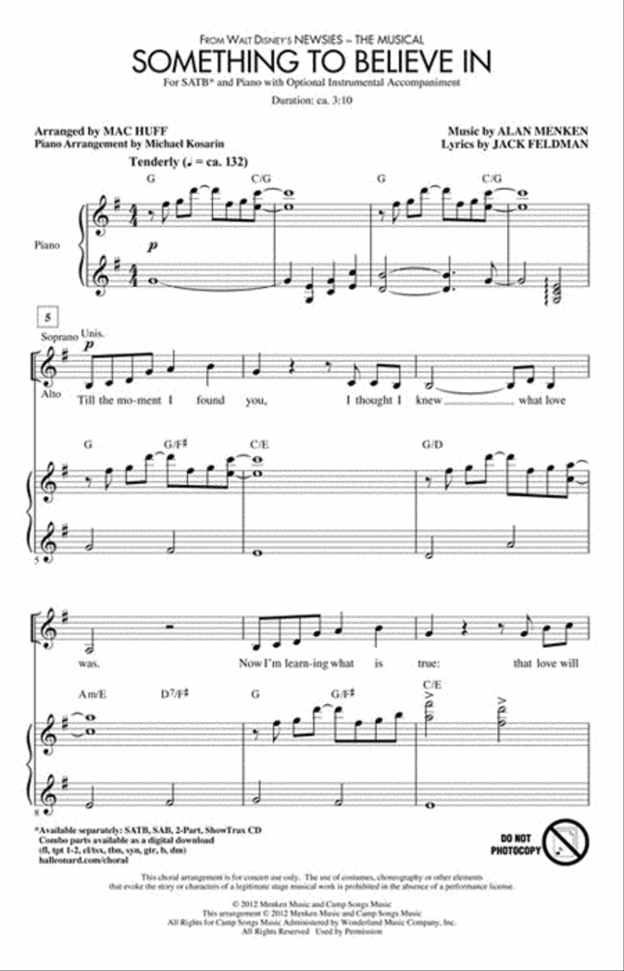 Something to Believe In Something to Believe In 4-Part scores gallery preview page 2