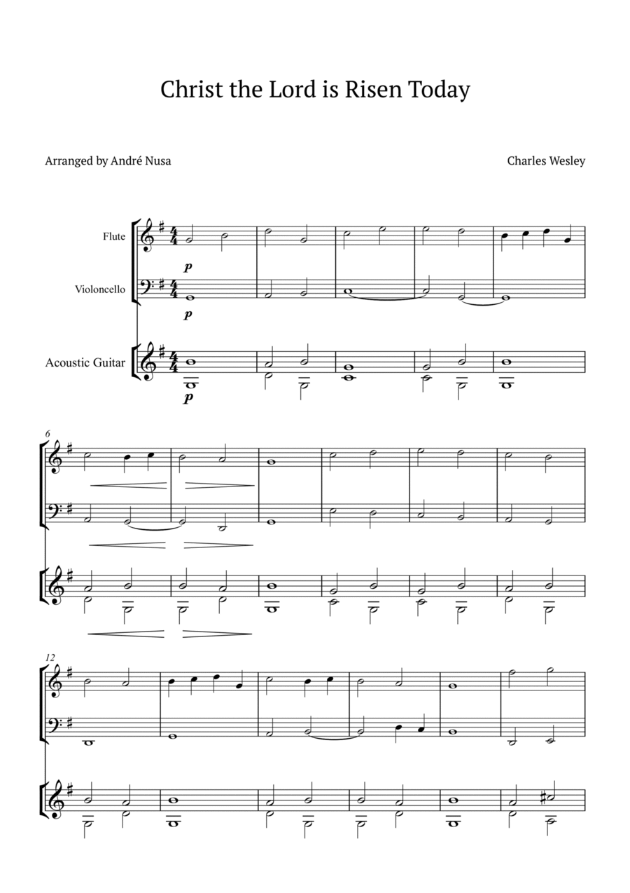 Christ the Lord is Risen Today Flute scores gallery preview page 1