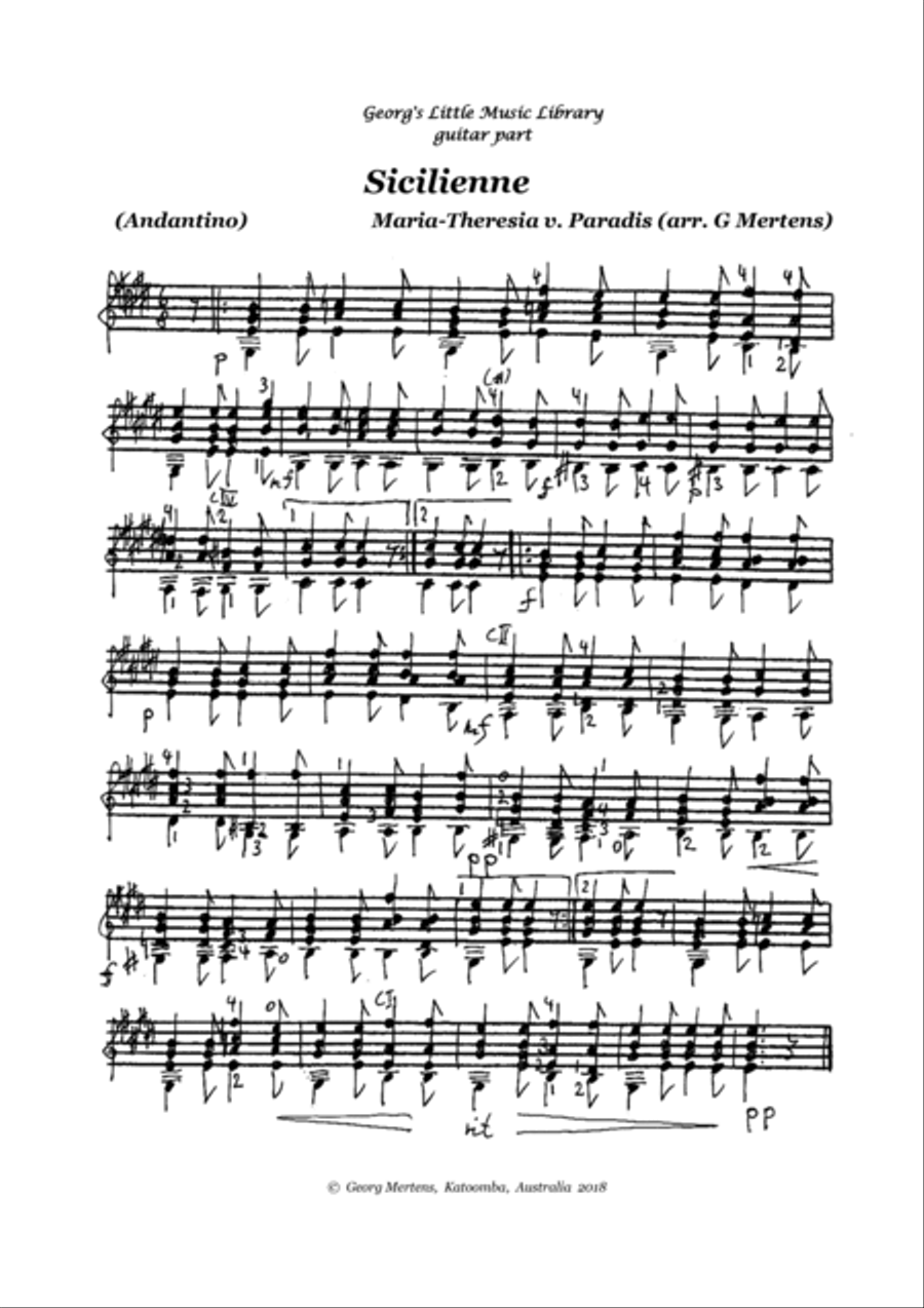 The 3 Cello Pieces from the Royal Wedding arr. for Cello & Guitar String Duet scores gallery preview page 5