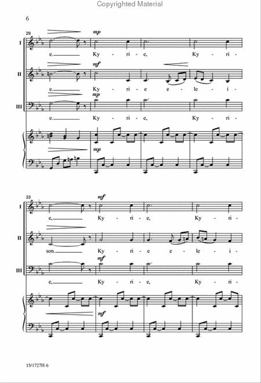 Kyrie Eleison 3-Part scores gallery preview page 6
