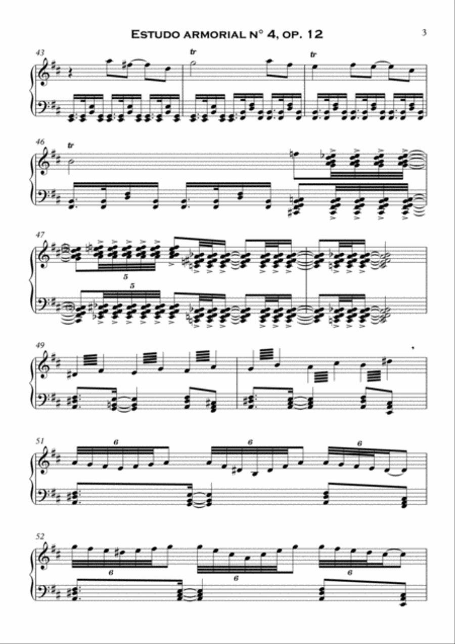 Estudo armorial n° 4, op.12 - for harpsichord solo (or piano) Harpsichord scores gallery preview page 3