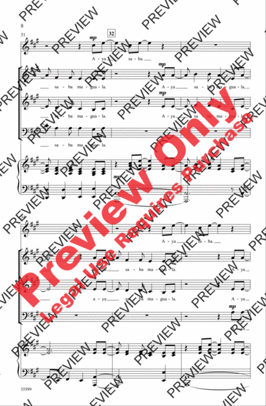 Aya Ngena Aya Ngena 3-Part scores gallery preview page 8