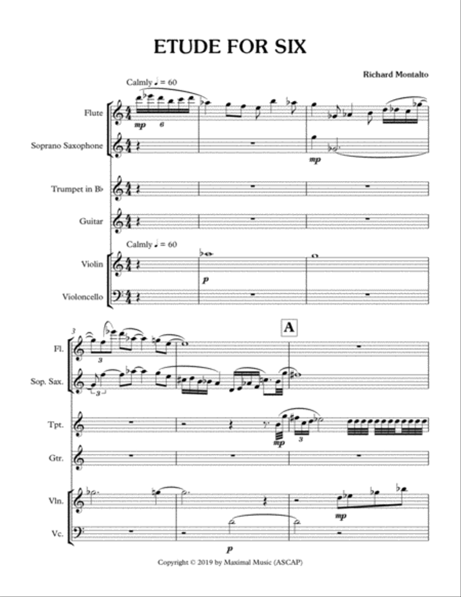 Etude for Six Flute scores gallery preview page 2